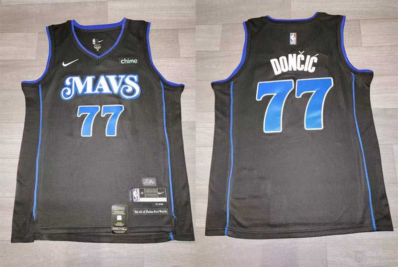 Mavericks 77 Luka Doncic Black Nike 2023-24 City Edition Swingman Jersey->miami heat->NBA Jersey